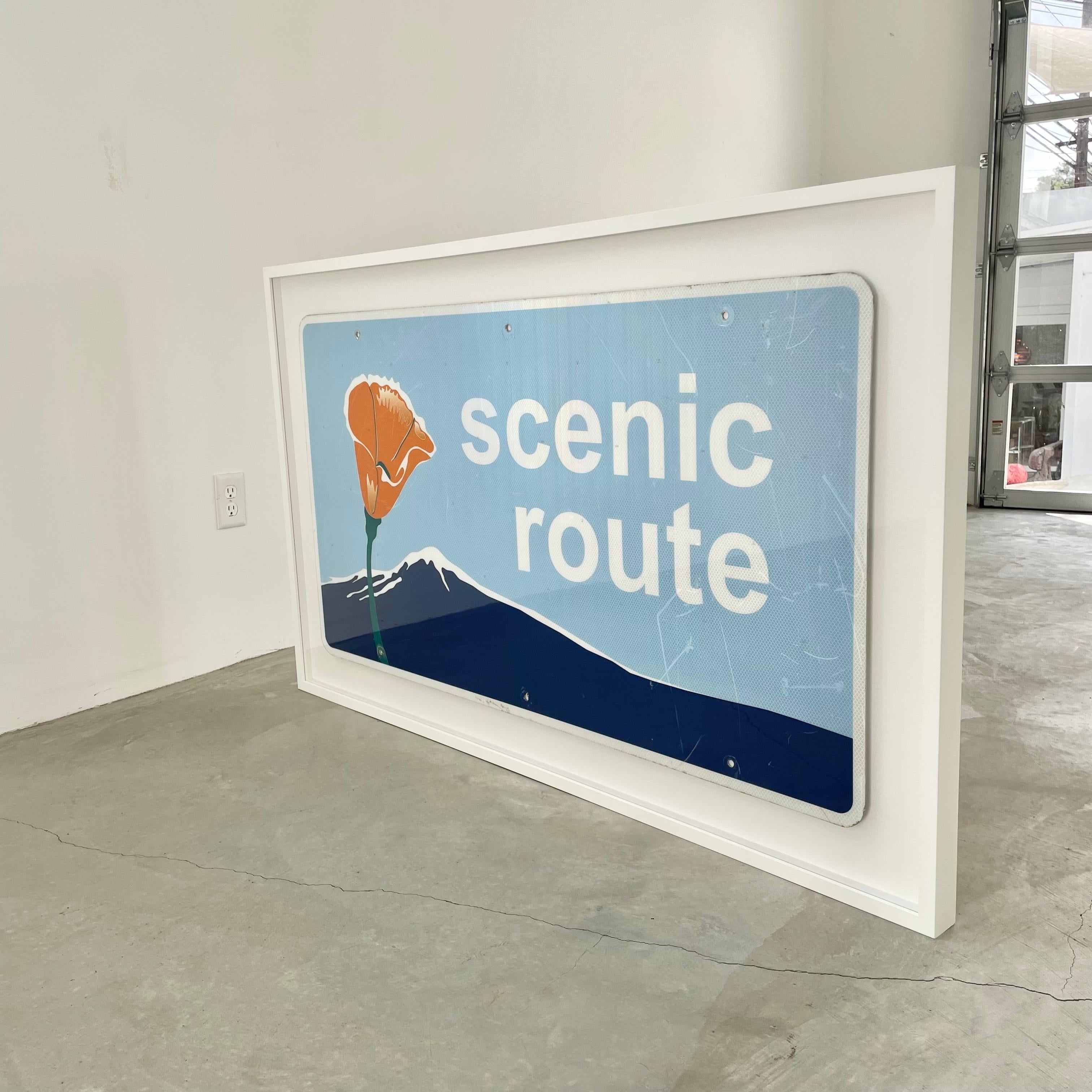 Framed 'Scenic Route' California Highway Sign, USA For Sale 4