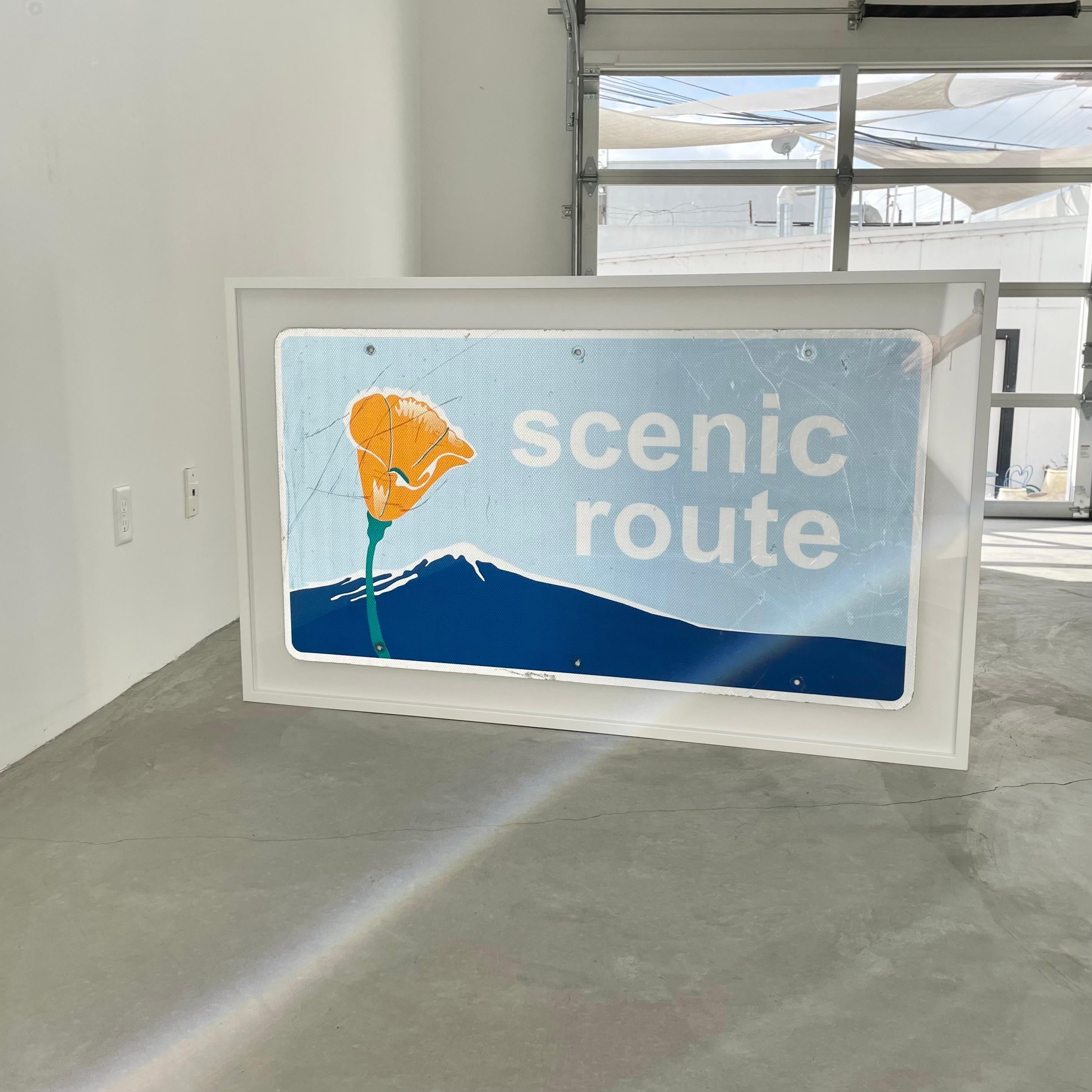 Framed 'Scenic Route' California Highway Sign, USA For Sale 5
