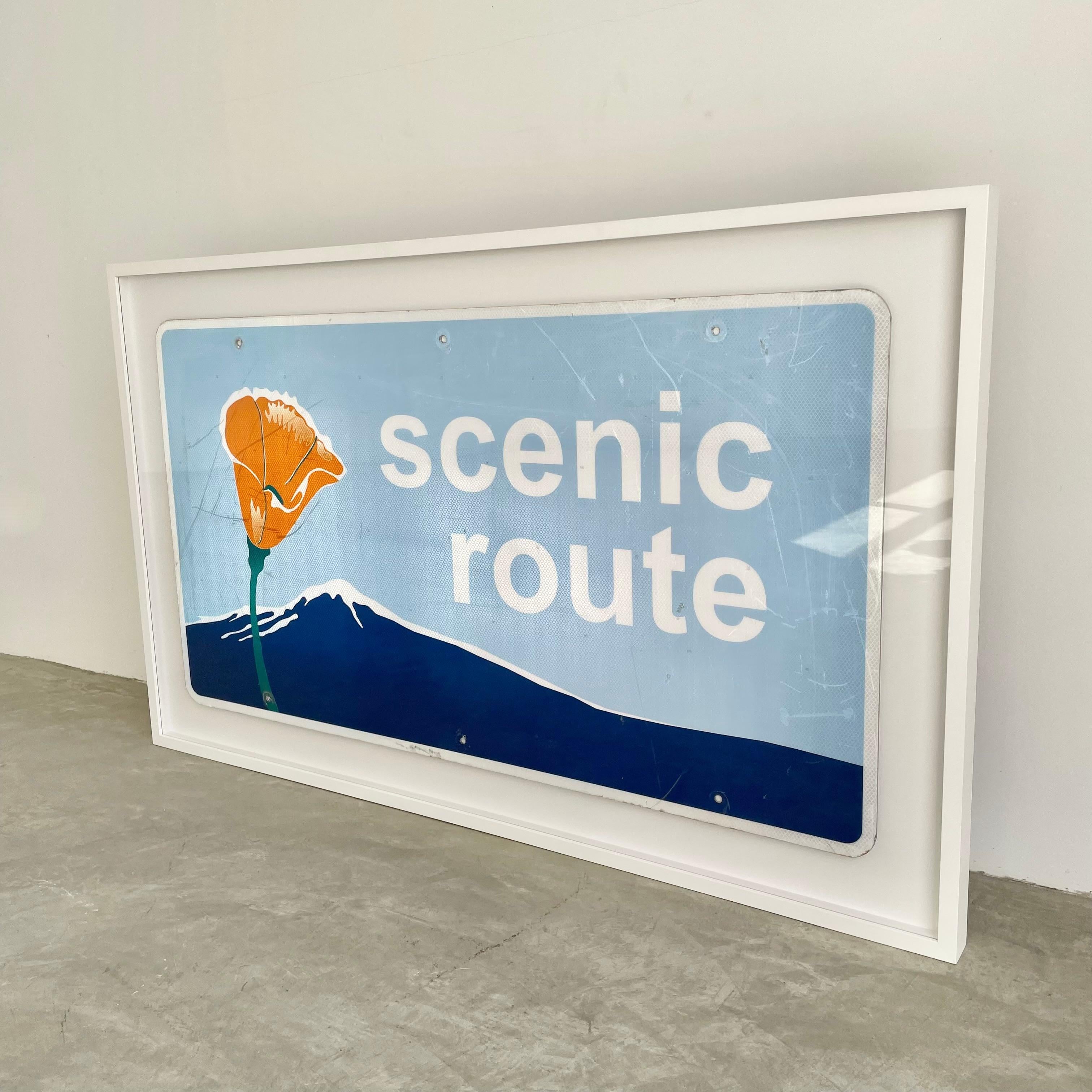 Panneau d'autoroute californien « Scenic Route » encadré, États-Unis Bon état - En vente à Los Angeles, CA