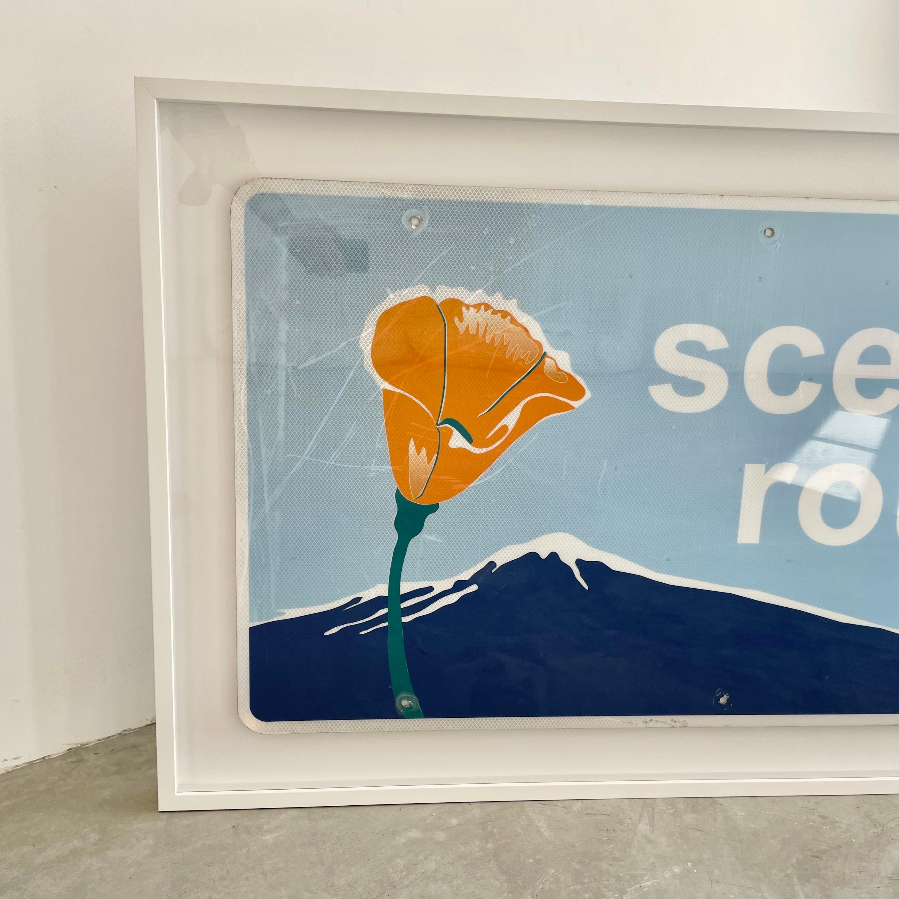 Framed 'Scenic Route' California Highway Sign, USA In Good Condition For Sale In Los Angeles, CA