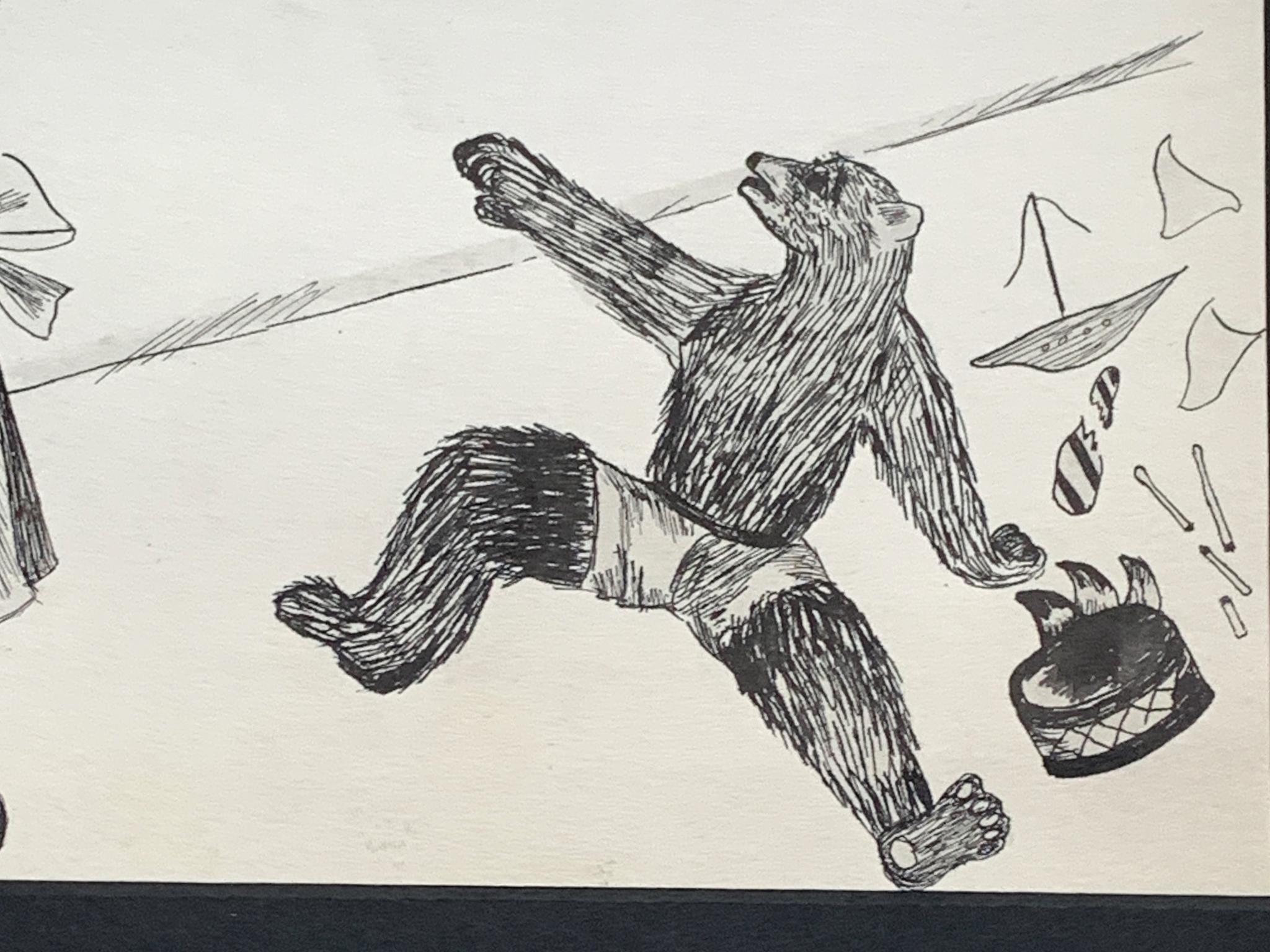 Framed Series of Odd & Disturbing Pen & Ink Drawings - A Set of 10 For Sale 9