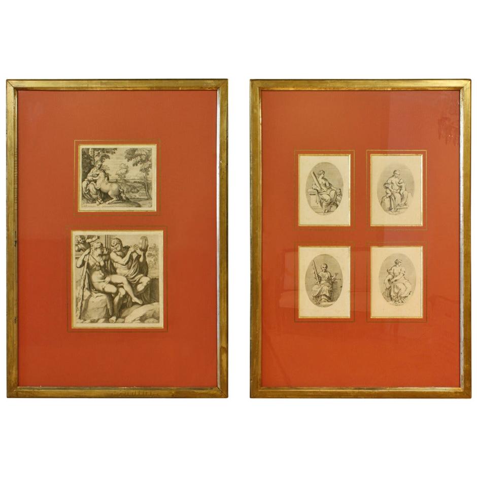 Framed Set of 18th Century Classical Engravings