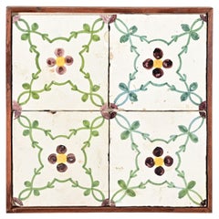 Ensemble encadré de carreaux portugais du XVIIIe siècle