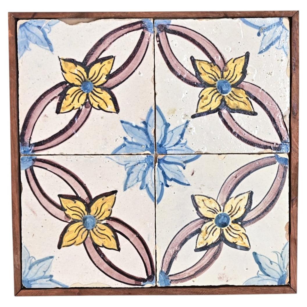 Framed Set of 18th Century Portuguese Tiles For Sale
