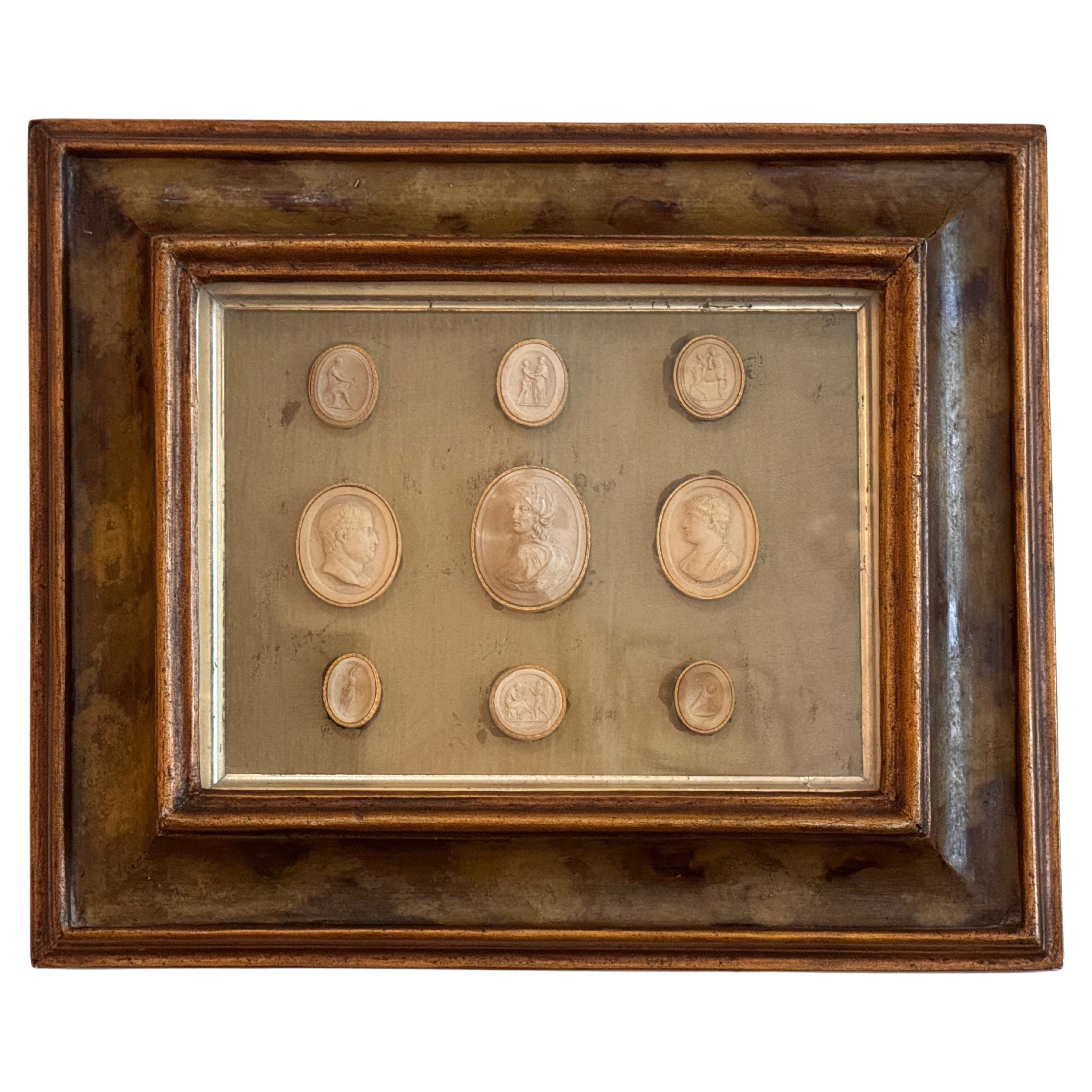 Framed Set of Nine Intaglios