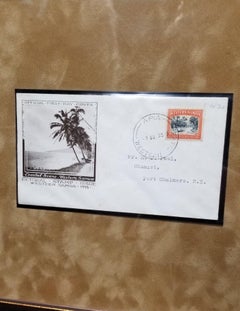 Framed Set of Samoan Island Vintage Postcards