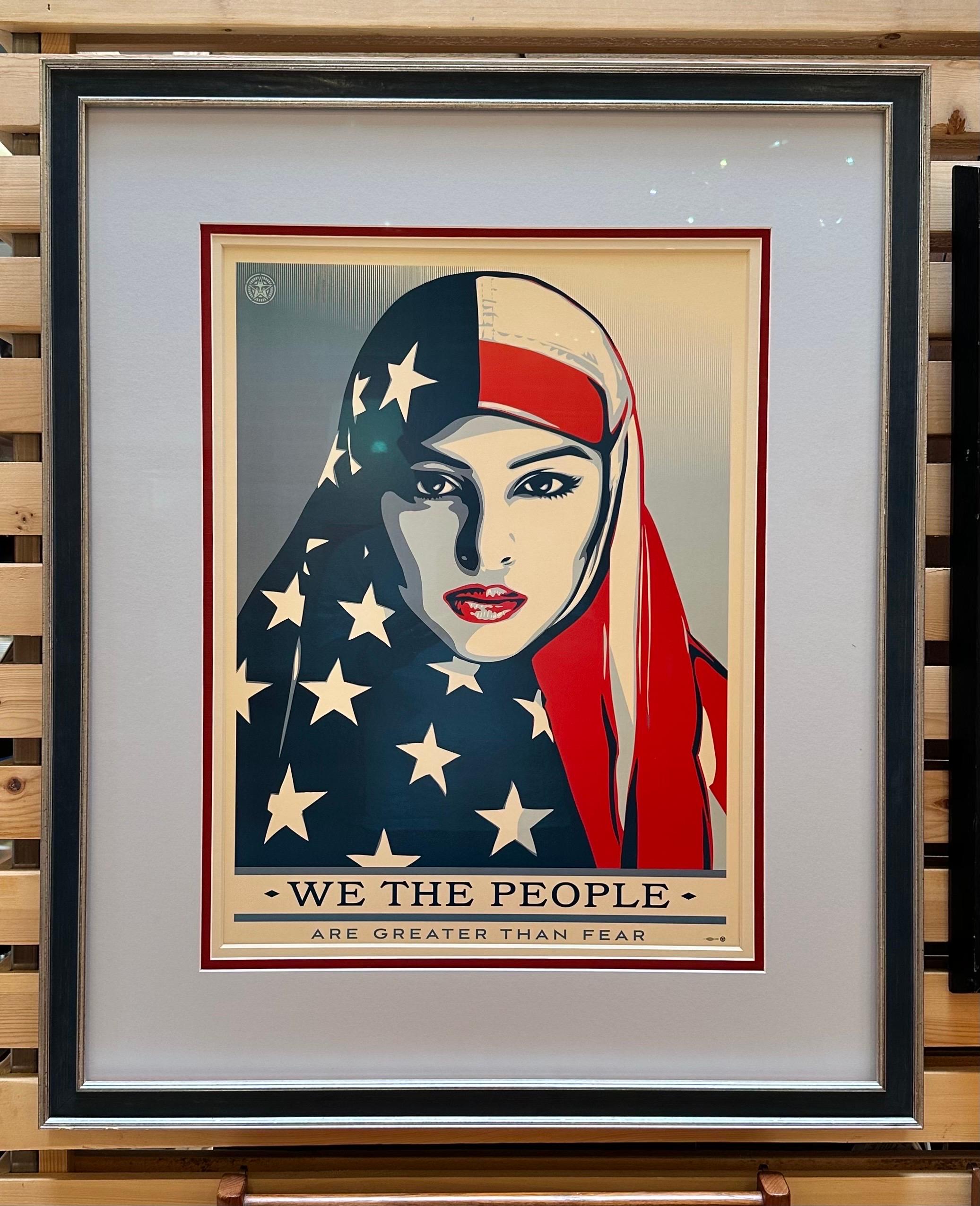 The day before the inauguration of President Donald Trump on January 20, 2017, Shepard Fairey released a series of posters called “We the People” that featured Muslim, Latina, and African American women. The prints were intended to uplift those