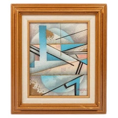 Dipinto astratto a olio su tela, incorniciato e firmato, di Fred Blassingham, Stati Uniti, anni ’80
