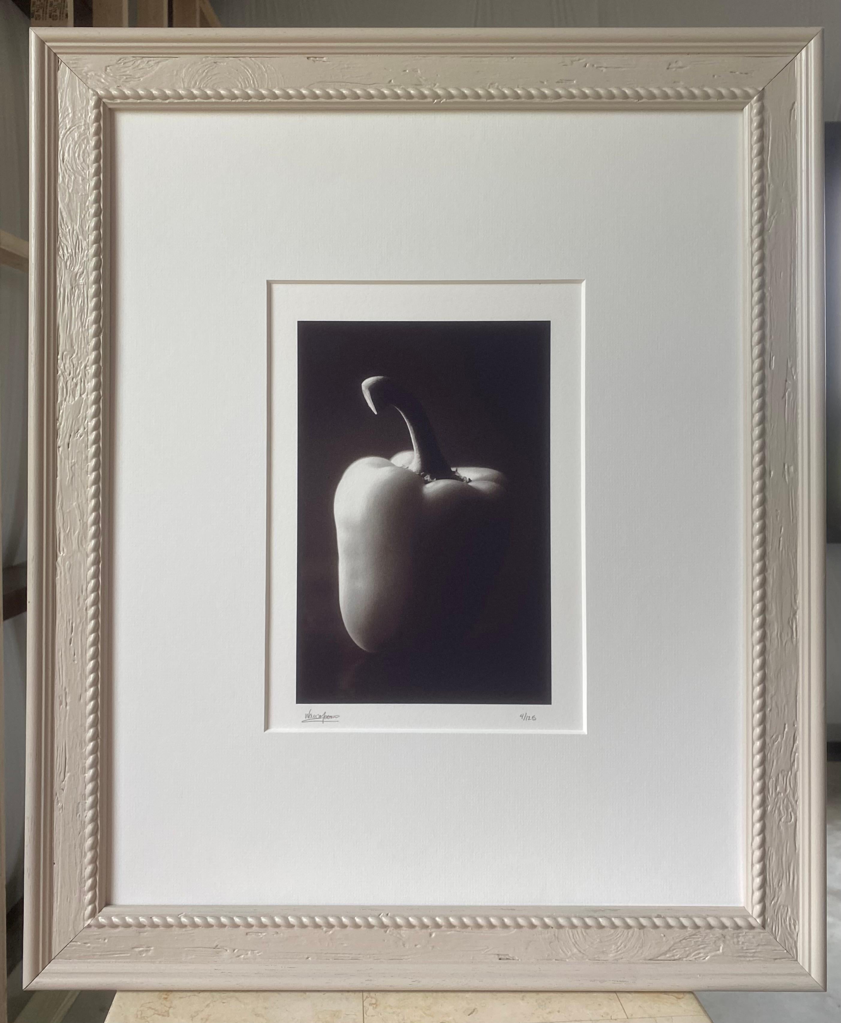 20th Century Framed + Signed Black & White Still Life Bell Pepper For Sale
