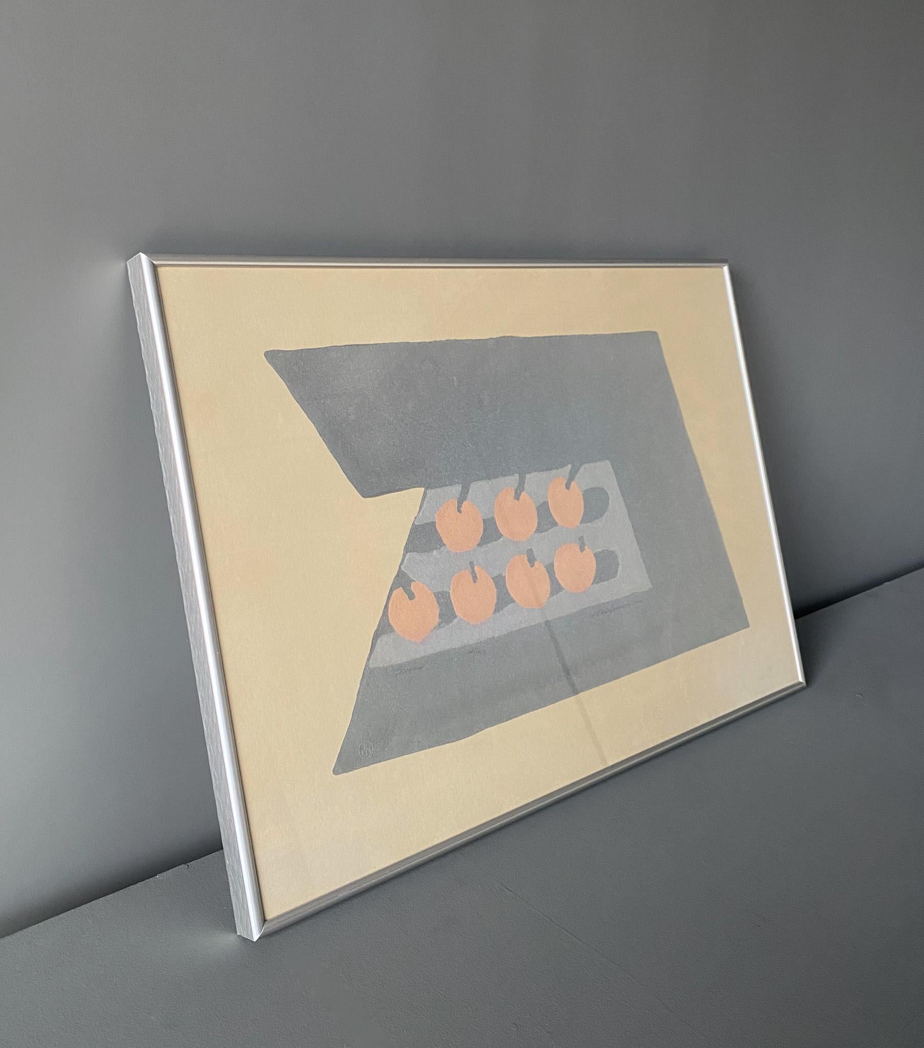 Modern Framed Signed Handmade Paper, 20th Century For Sale