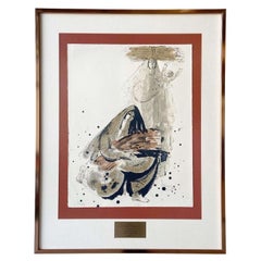 Vintage Framed Signed Lithograph “Two Women and a Child” by Reuven Rubin