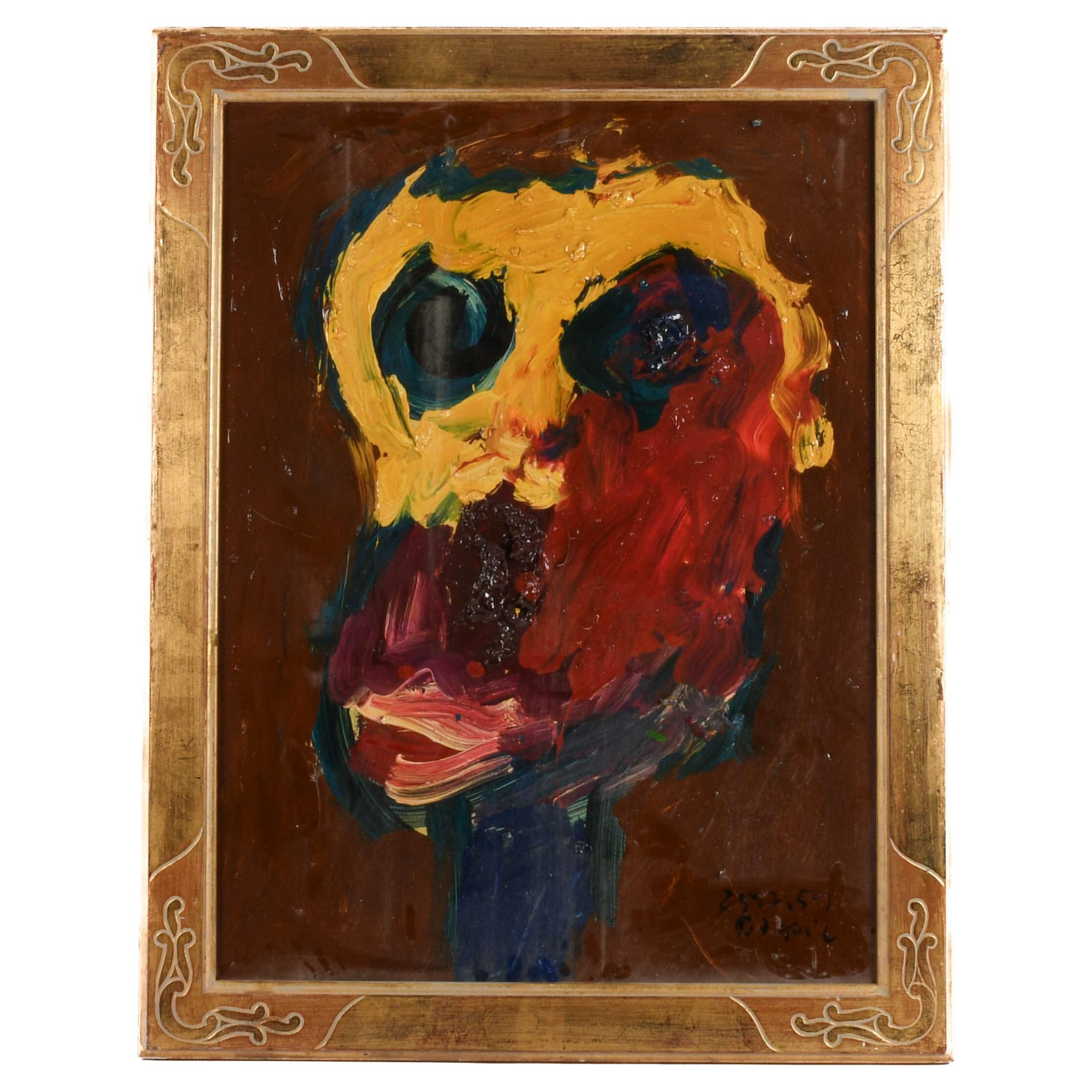 Framed Signed Peter Keil "Haunt of Color 1959" Mixed Media on Masonite For Sale