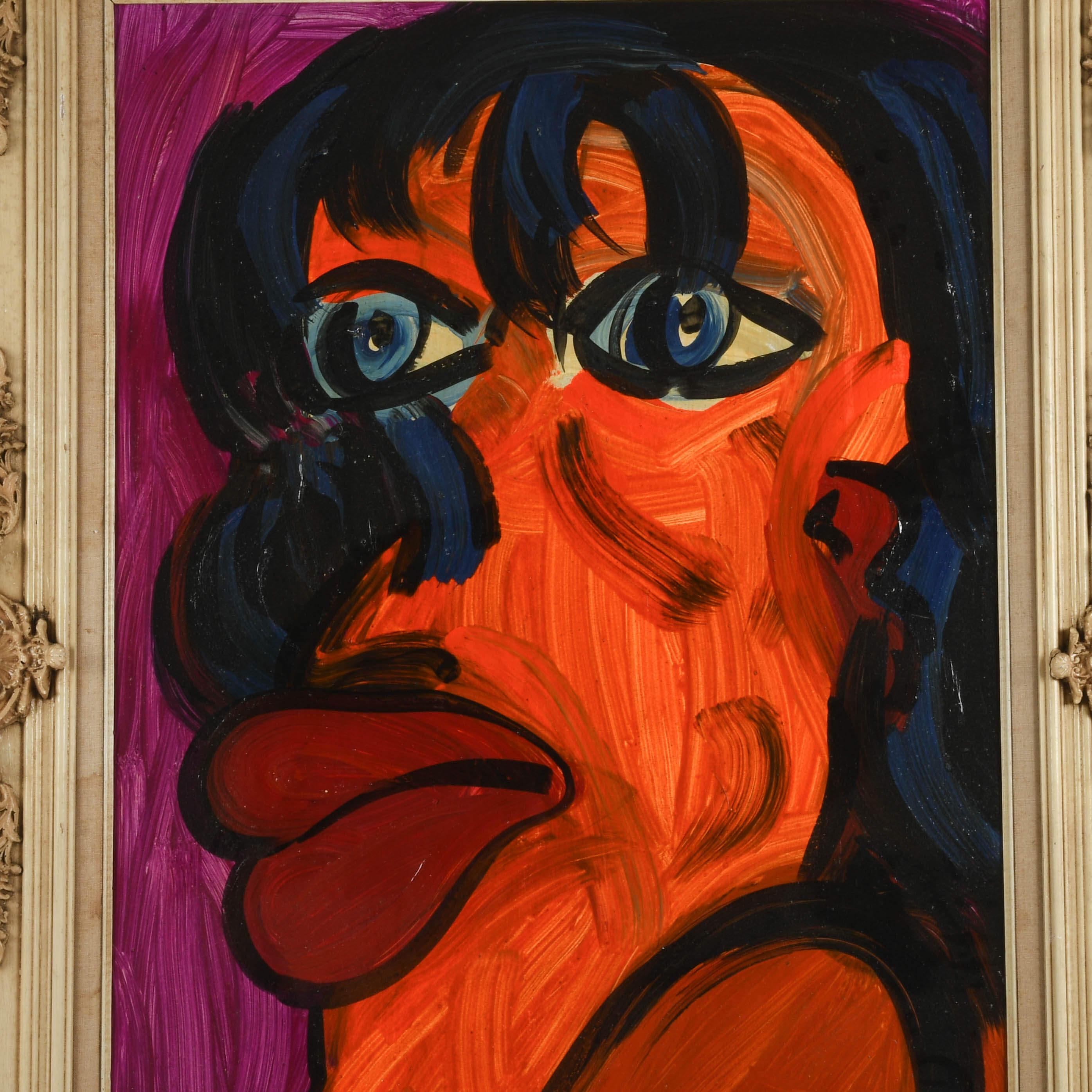 Dieses gerahmte und signierte Mixed-Media-Werk auf Masonit von Peter Keil trägt den Titel 