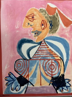 Framed Silk Scarf "L' Arlesienne" after Pablo Picasso