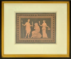 Framed Sir William Hamilton Print Woman Sitting beside Her Advisors