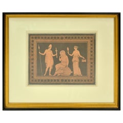 Framed Sir William Hamilton Print Woman Sitting beside Her Advisors