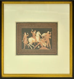 Lámina enmarcada de una escena de guerra de Sir William Hamilton