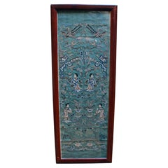 Framed Sleeve Panel of Silk Embroidery