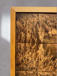 Framed Solid Burl Wood Panels from a Japanese Tsuitate, Meiji Period