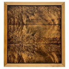 Framed Solid Burl Wood Panels from a Japanese Tsuitate, Meiji Period