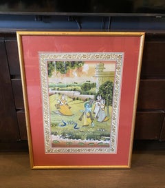 Framed South Indian India Asian Hindu Lord Krishna Original Pichwai Painting