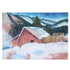 Pastel del suroeste sobre papel enmarcado