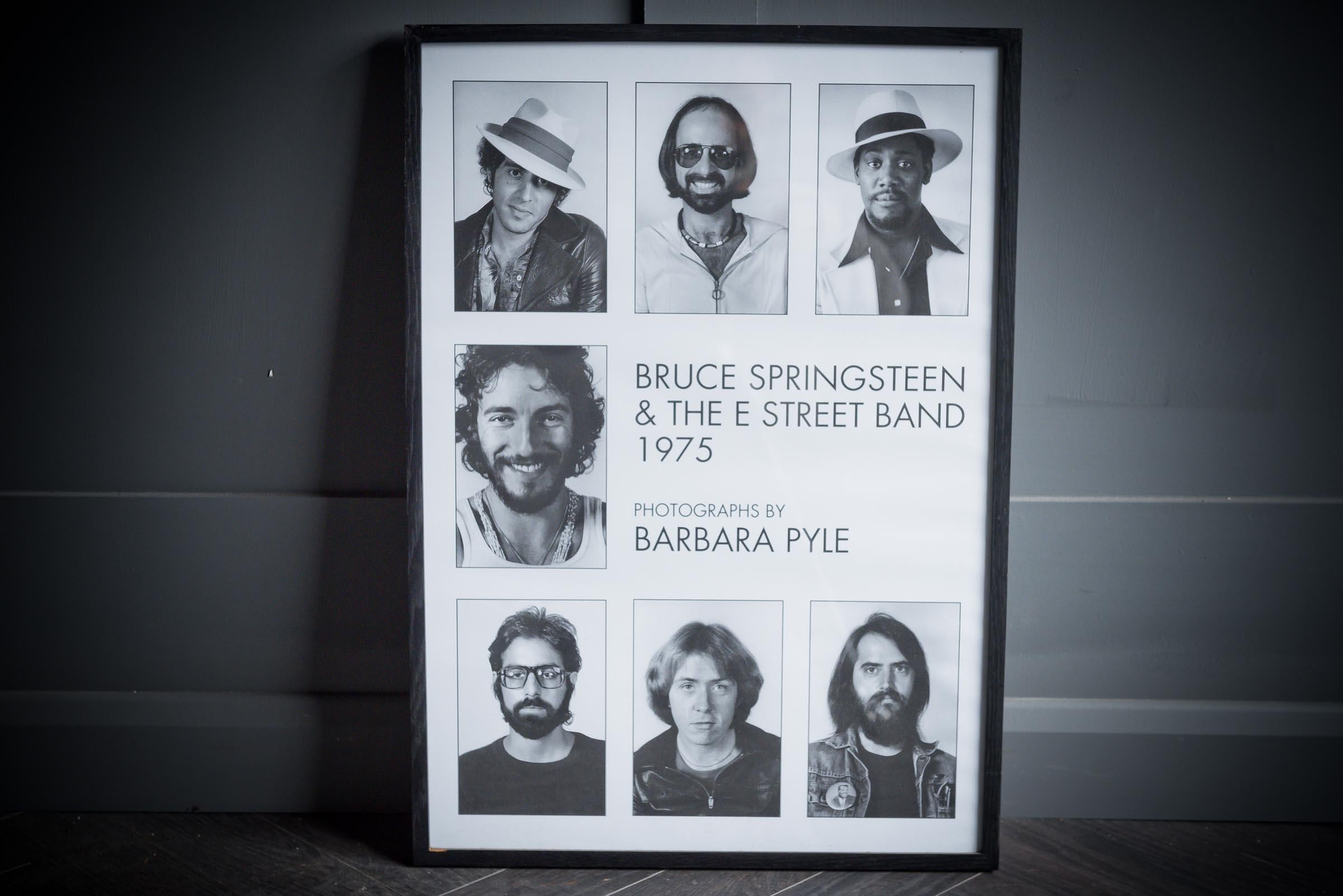 Framed print of Bruce Springsteen and the E Street Band photographed in 1975 by Barbara Pyle.