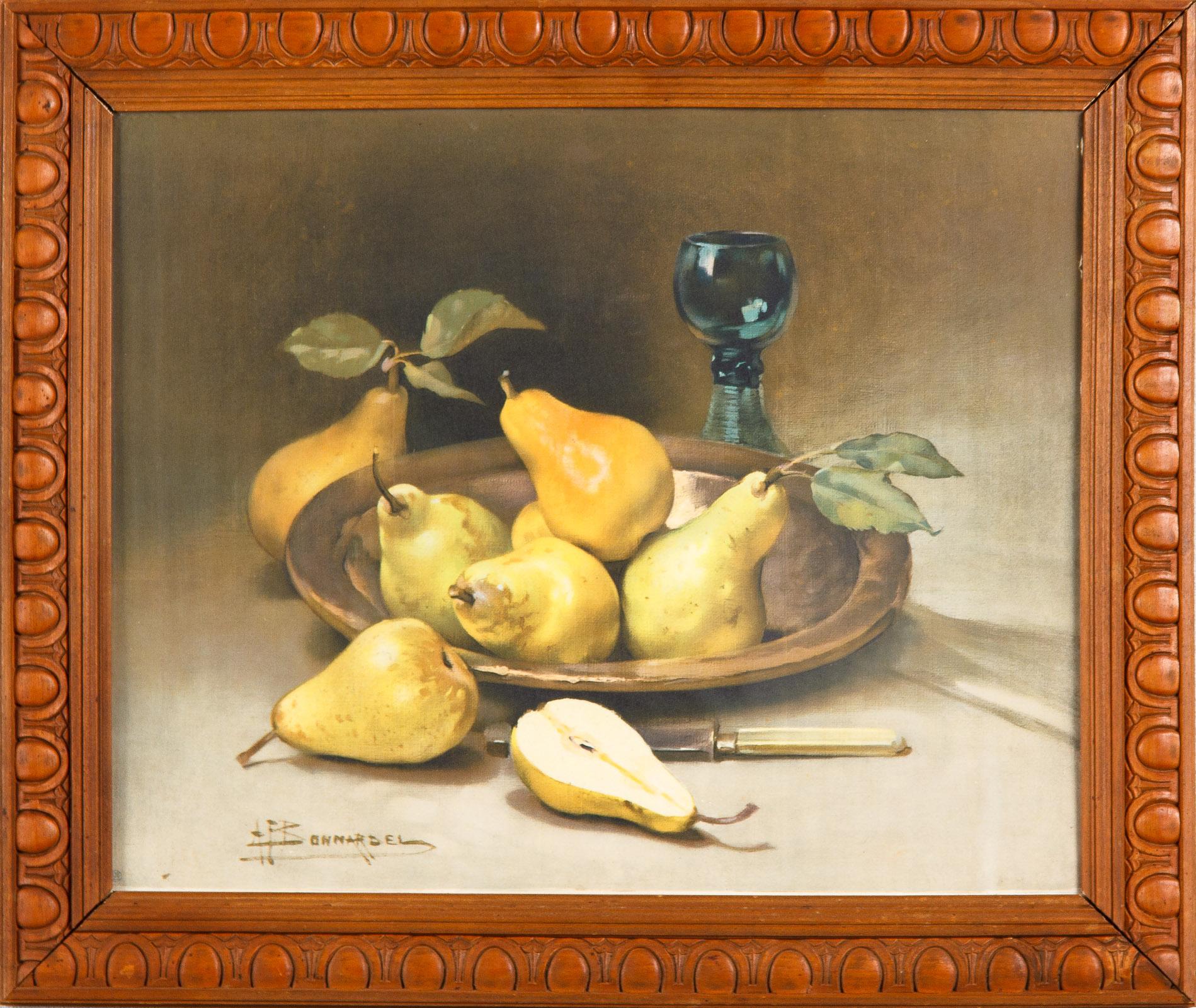 Framed Still Life Color Print by Alexandre Francois Bonnardel, France 1920s 3