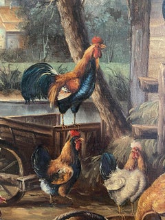 Gerahmtes Stillleben mit Hühnern