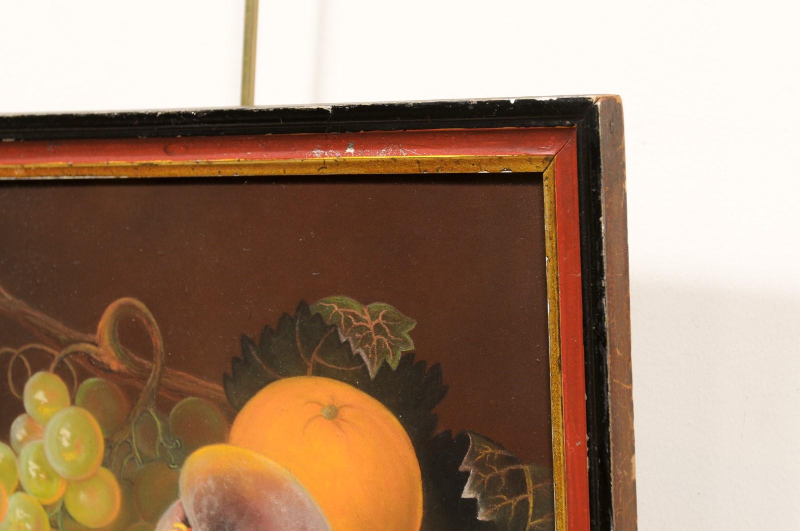 Framed Still Life of Fruit, 19th Century In Good Condition For Sale In Atlanta, GA