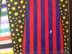 Framed Studio Glass Hanging Mosaic Plaque by Richard Marquis with Batutto Finish