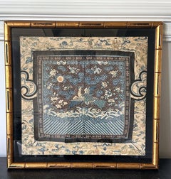 Framed Stunning Chinese Qing Dynasty Kesi Peacock Third Rank Badge