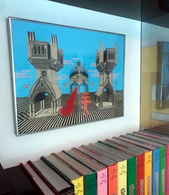 Cuadro surrealista enmarcado de Pedro Friedeberg