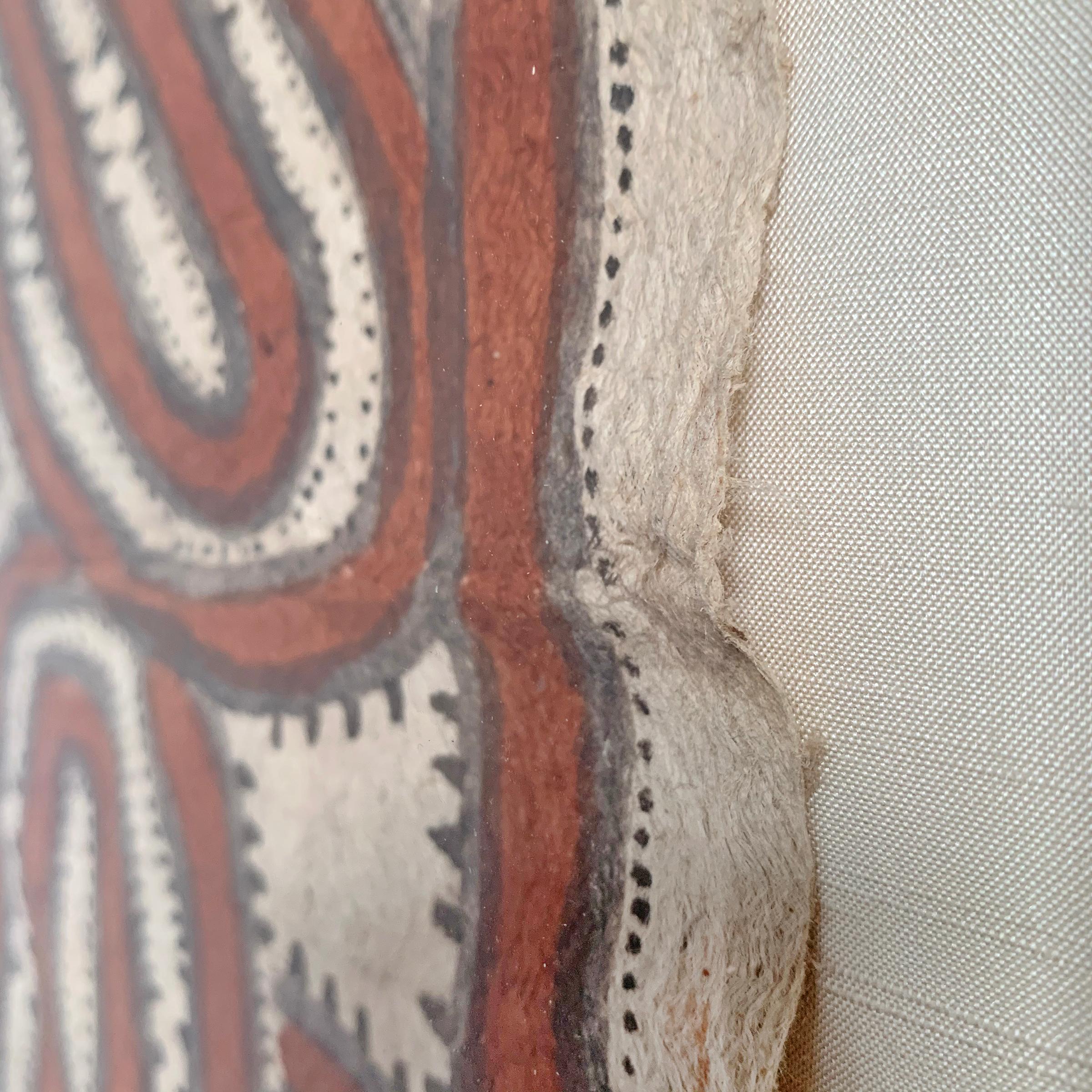 Natural Fiber Framed Tapa Cloth from New Caledonia