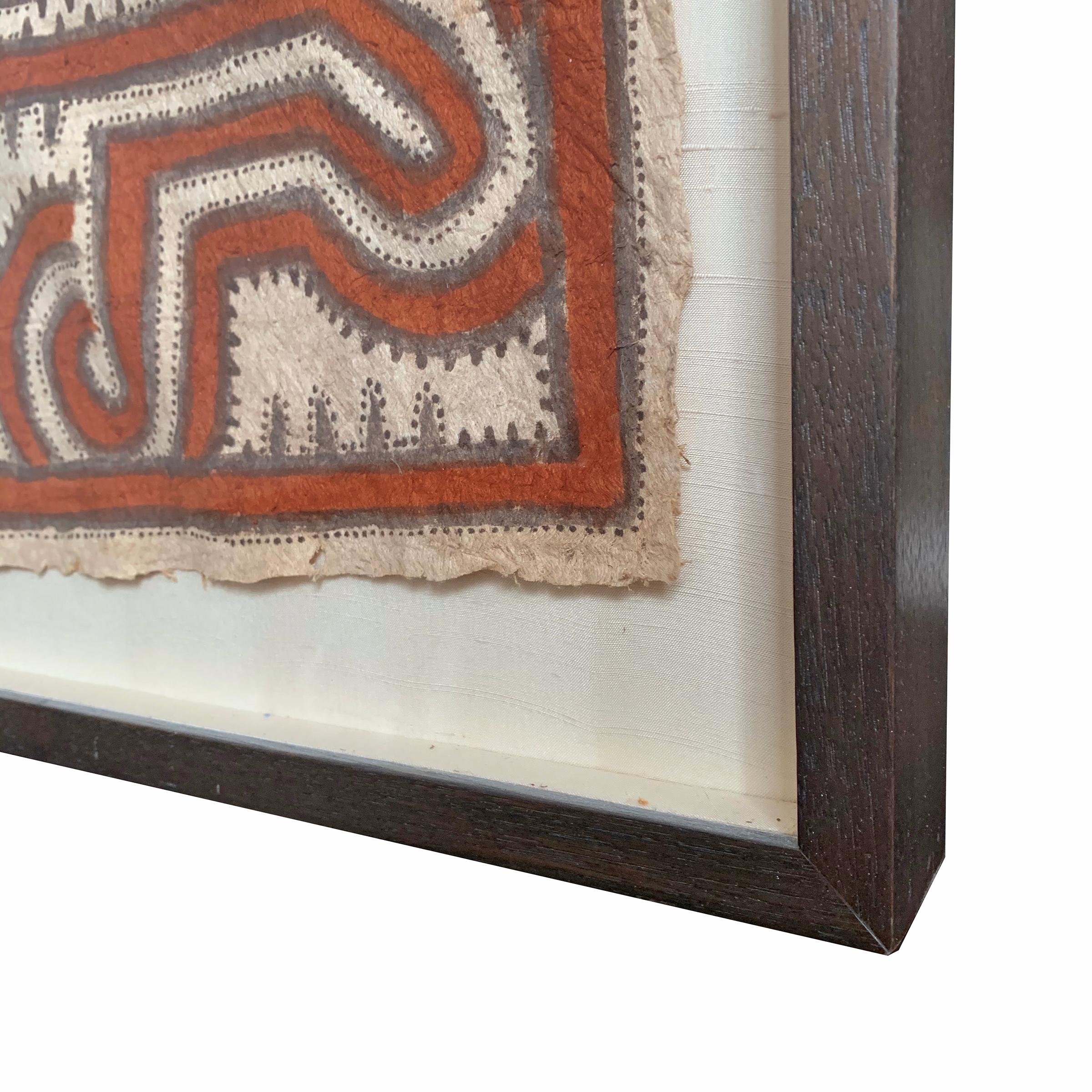 Framed Tapa Cloth from New Caledonia In Good Condition In Chicago, IL