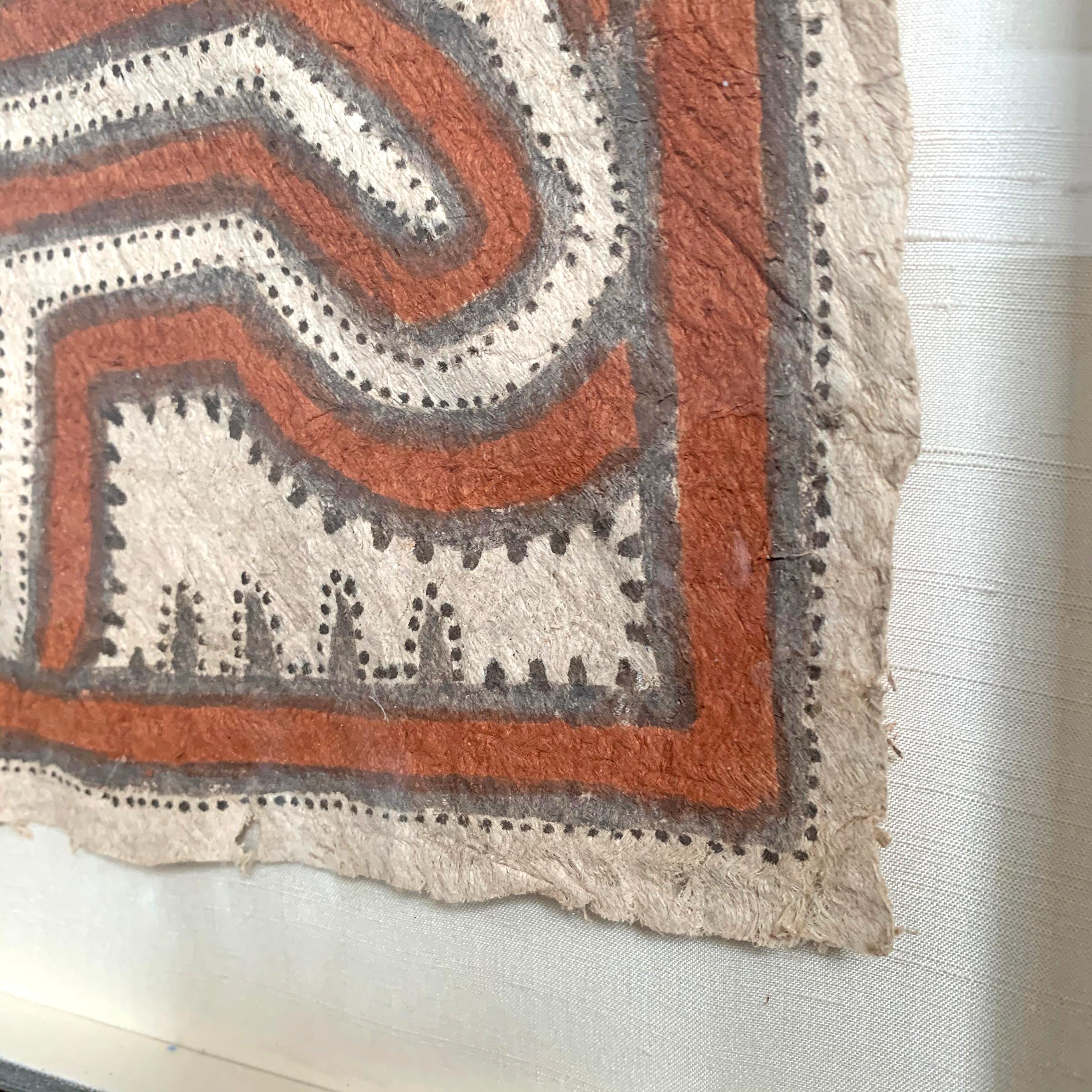 20th Century Framed Tapa Cloth from New Caledonia