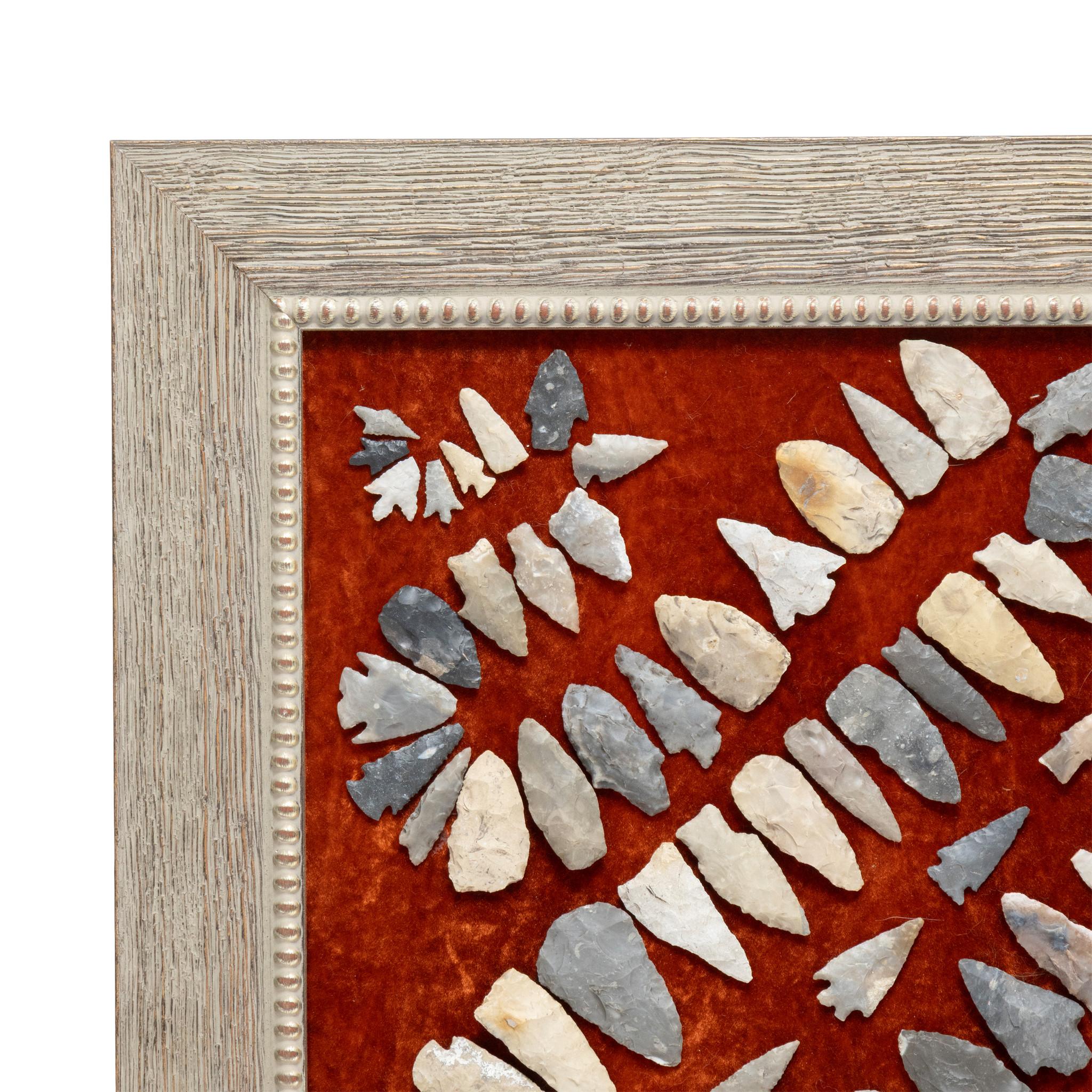 American Framed Texas Arrowhead Collection For Sale