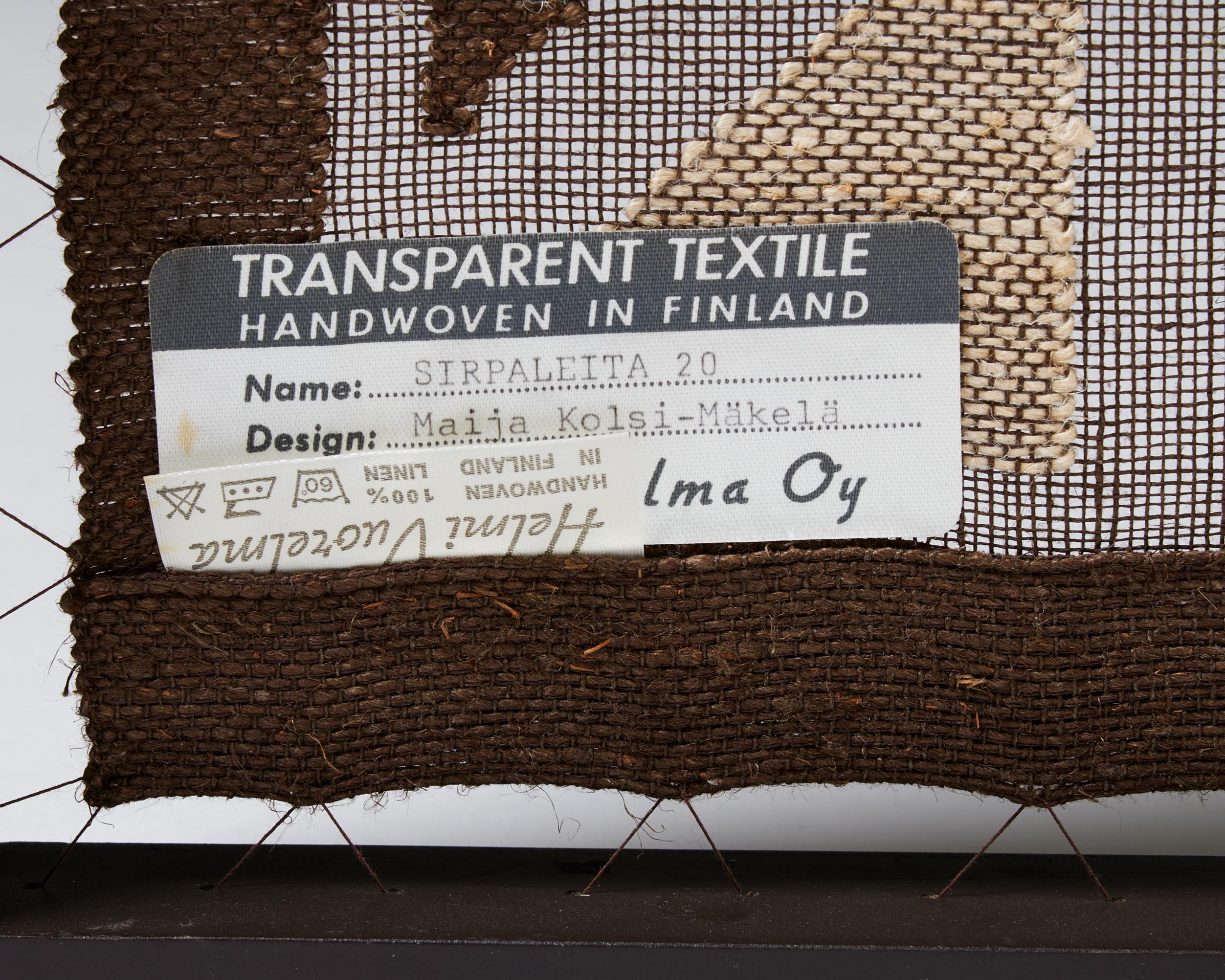 Framed Textile ‘Sirpaleita 20’ Designed by Maija Kolsi-Mäkelä In Good Condition In Stockholm, SE