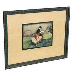 Framed "The Call of the Spring" Watercolor Scenic Lithograph by Jennie Harbour