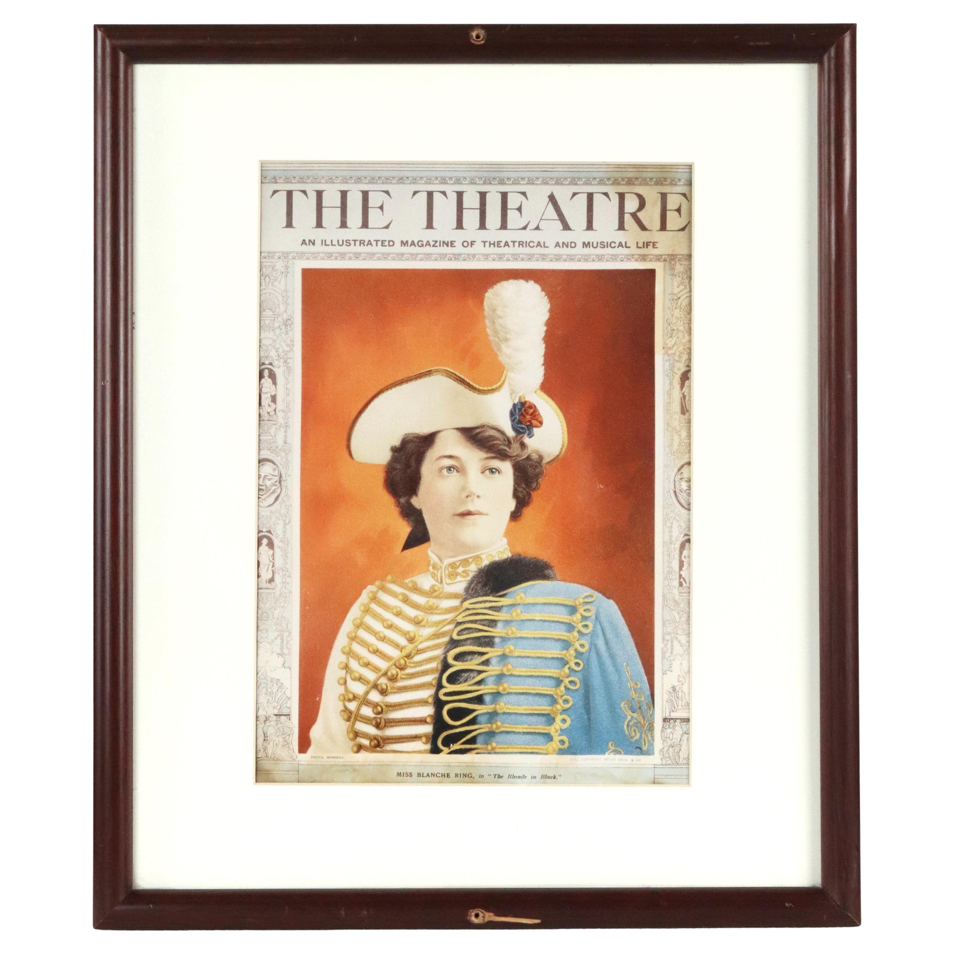 Framed The Theatre Magazine Miss Blanche Ring Cover For Sale