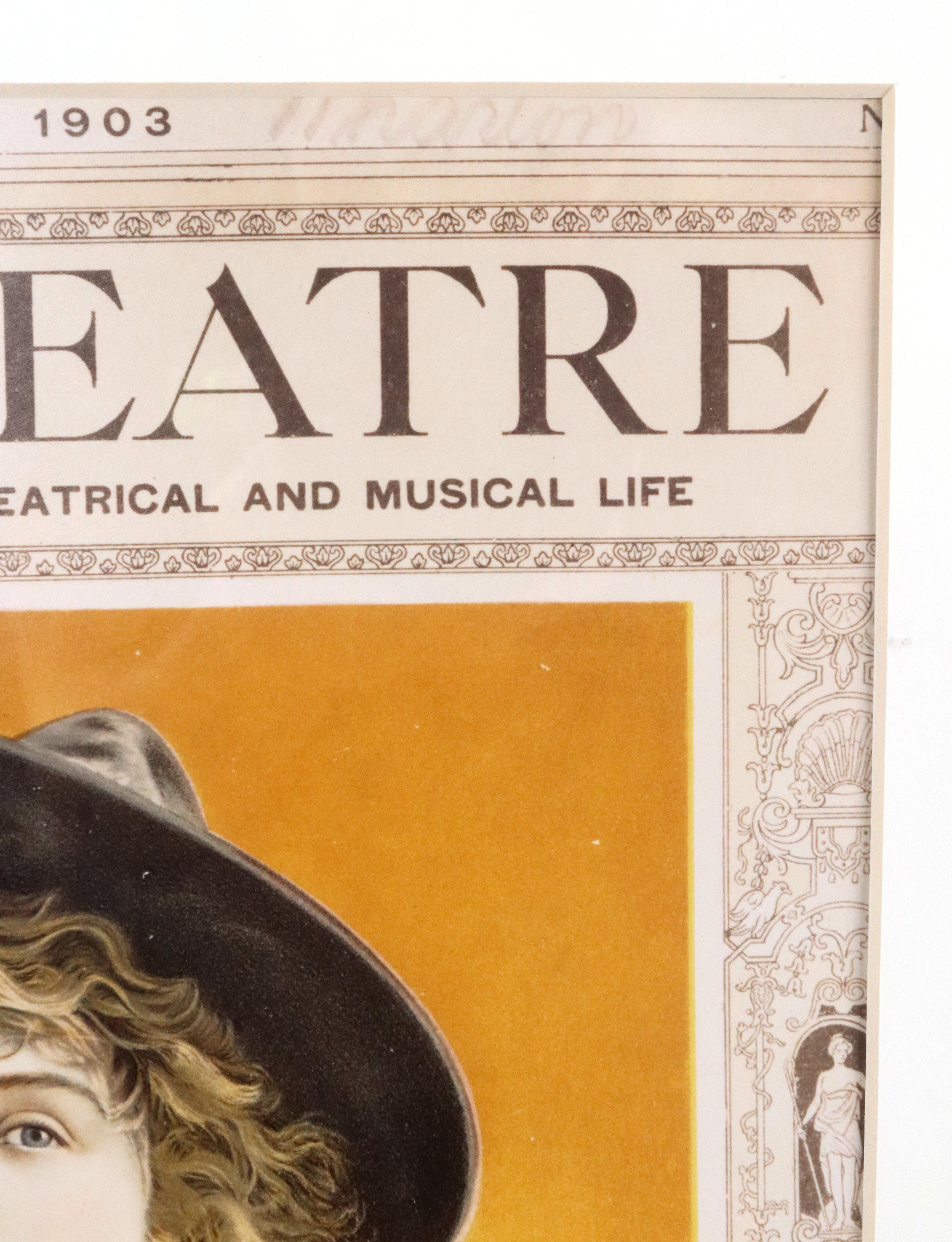 Framed The Theatre Sept 1903 Magazine Cover from Gallagher's Steakhouse in vendita 6