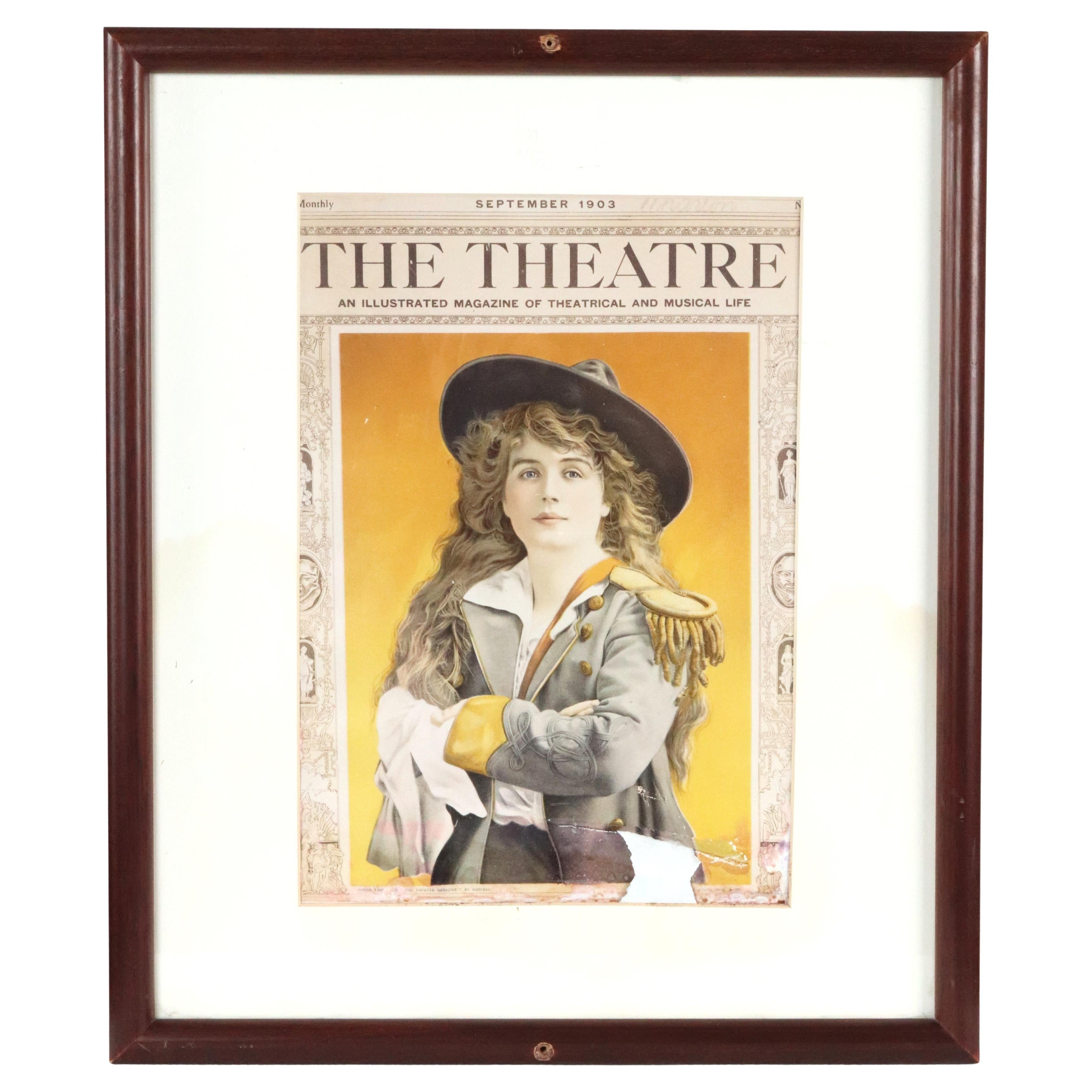 Framed The Theatre Sept 1903 Magazine Cover from Gallagher's Steakhouse in vendita