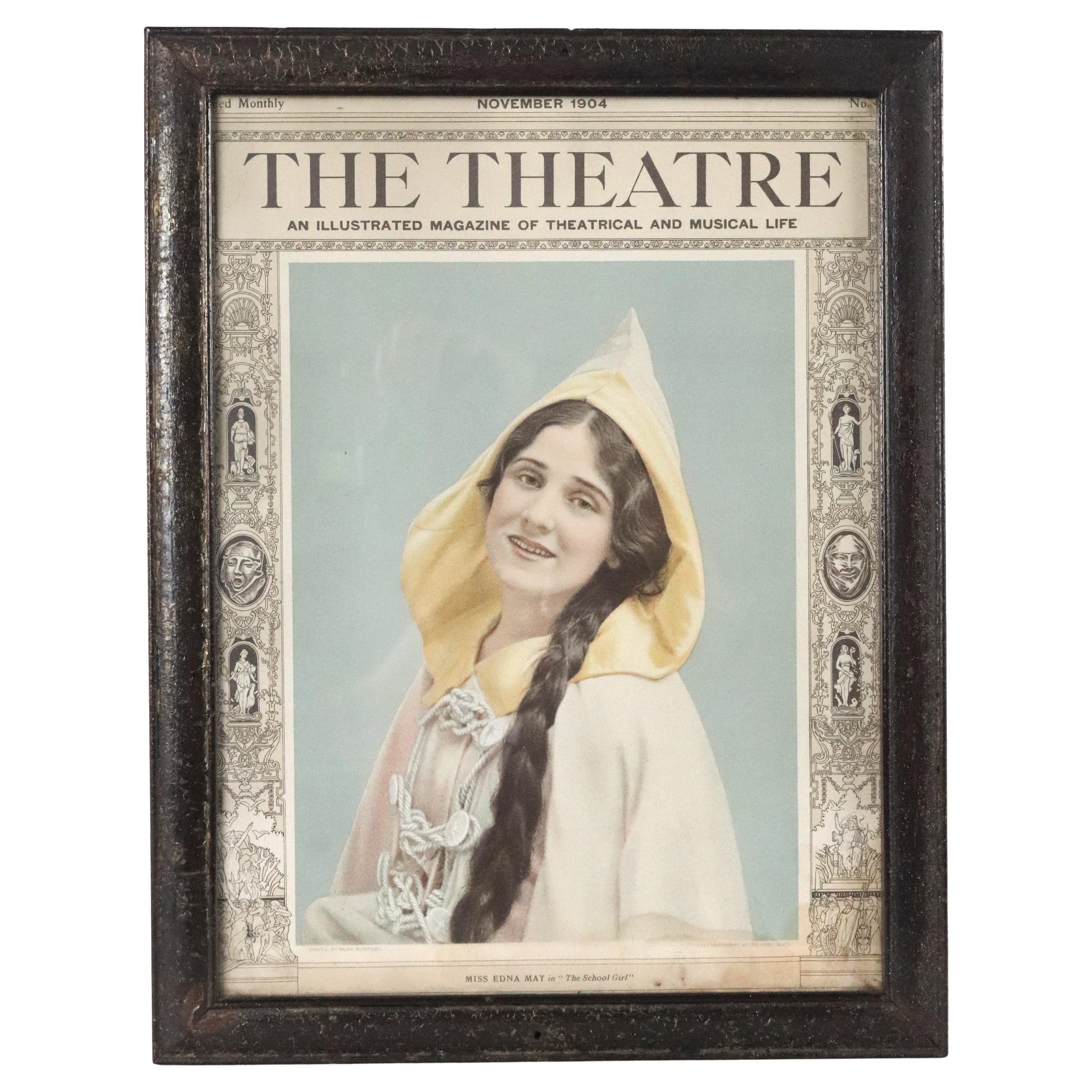 Gerahmt Das Theater September 1904 Magazin Miss Edna May Cover im Angebot