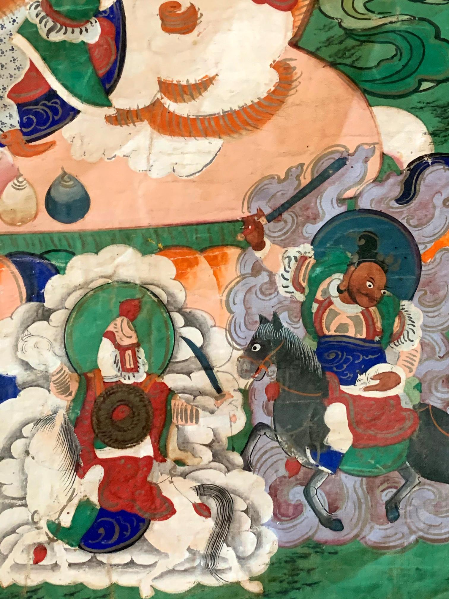 Framed Tibetan Thangka Vaisravana Jambhala 4