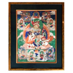 Framed Tibetan Thangka Vaisravana Jambhala
