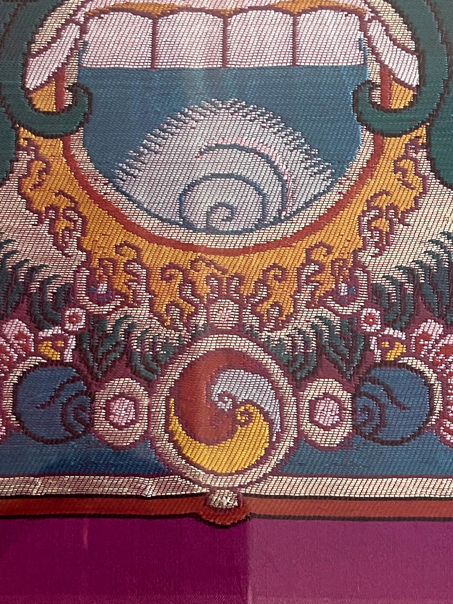 Framed Tibetan Woven Silk Kesi Panel of Kirtimukha For Sale 10