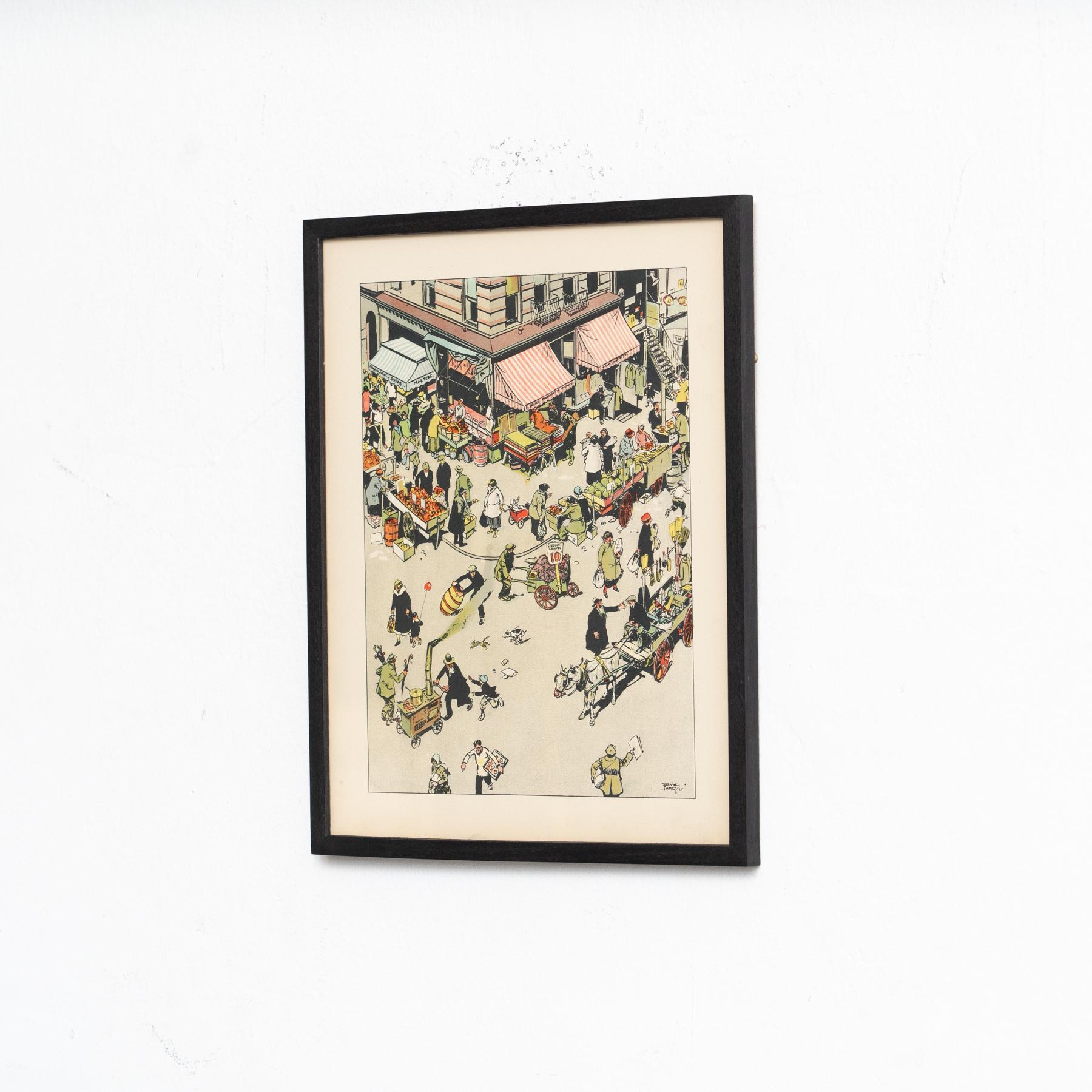 Mid-Century Modern Framed Tony Sarg Lithograph  