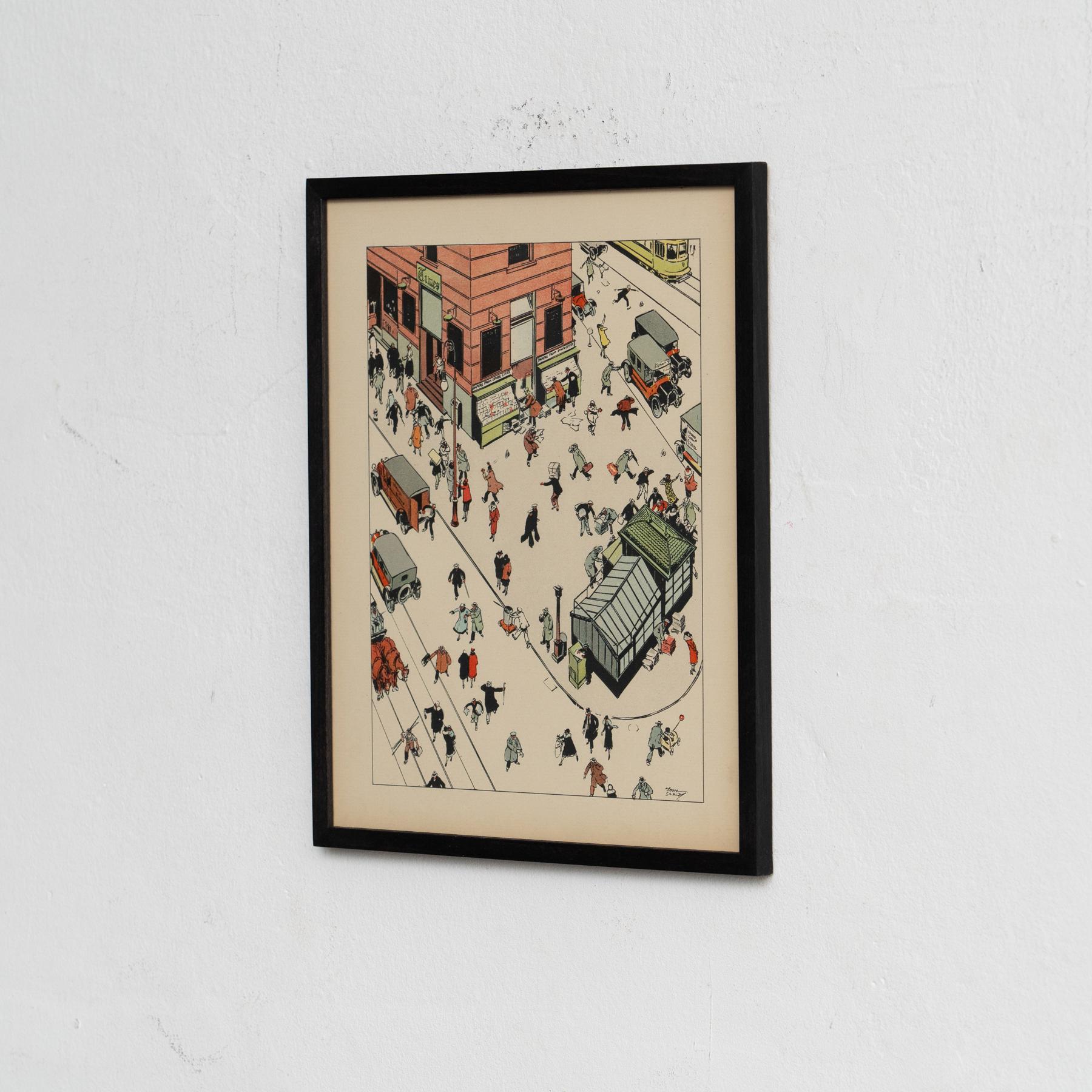 Mid-Century Modern Framed Tony Sarg Lithograph  