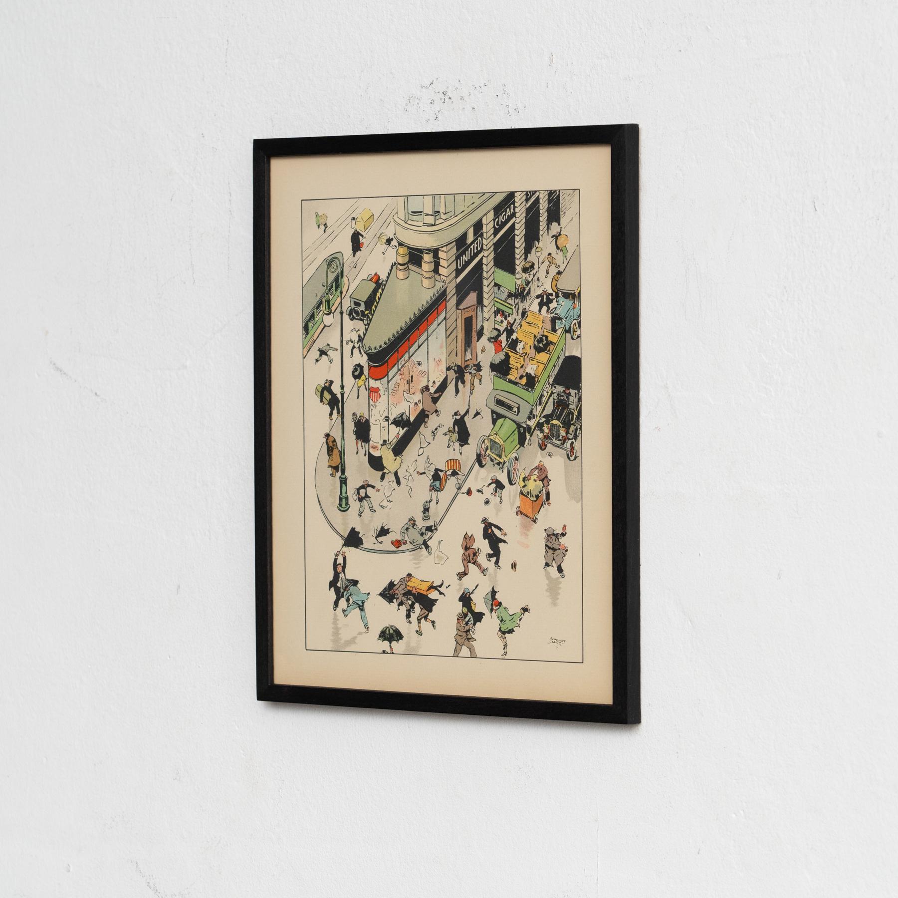 Mid-Century Modern Framed Tony Sarg Lithograph  