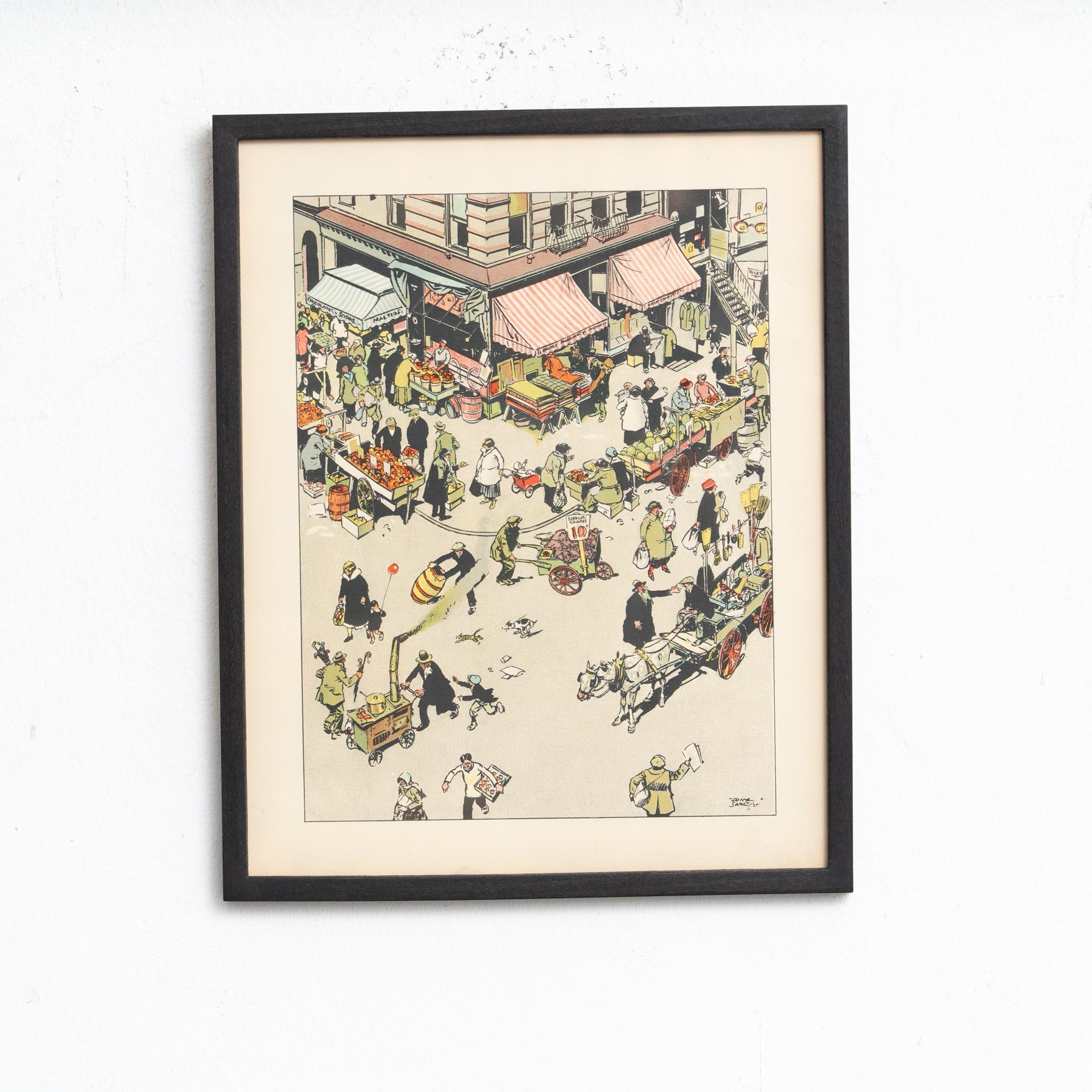 American Framed Tony Sarg Lithograph  